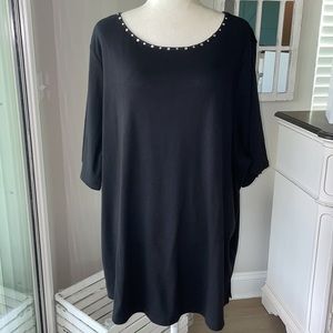 NWT Quaker Factory Black embellished  Top